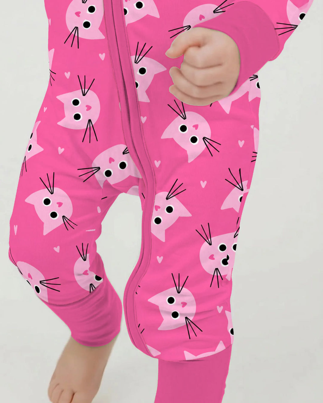 Glow In The Dark Pink Kitty Heart Toss Bamboo Convertible Zippy