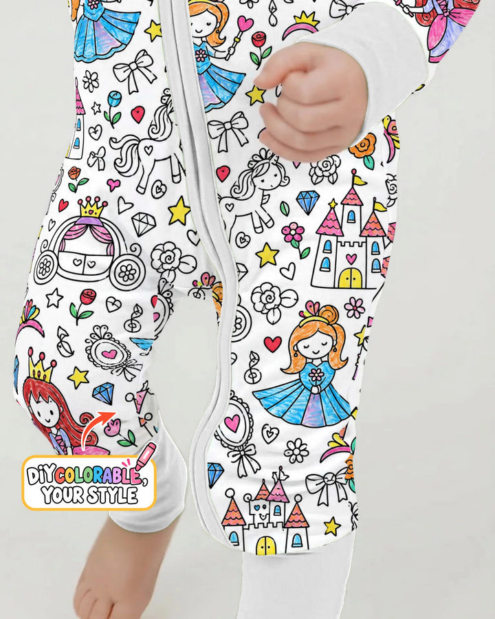 Princess Fairytale Kingdom Colorable Bamboo Convertible Zippy