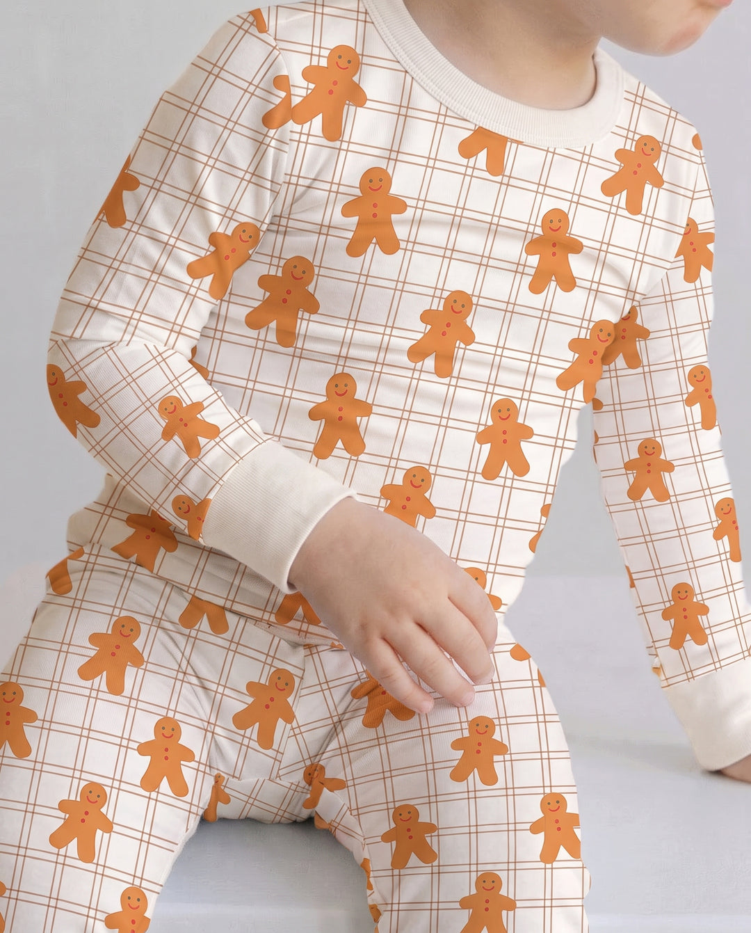 Gingerbread Plaid Parade Bamboo Two Piece Long Sleeve Pajama Set