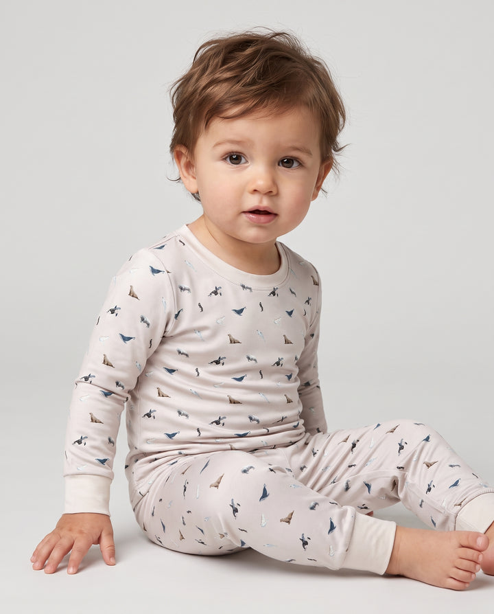 Arctic Ocean Friends Bamboo Two Piece Long Sleeve Pajama Set
