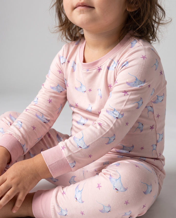 Pastel Manta Wishes Bamboo Two Piece Long Sleeve Pajama Set