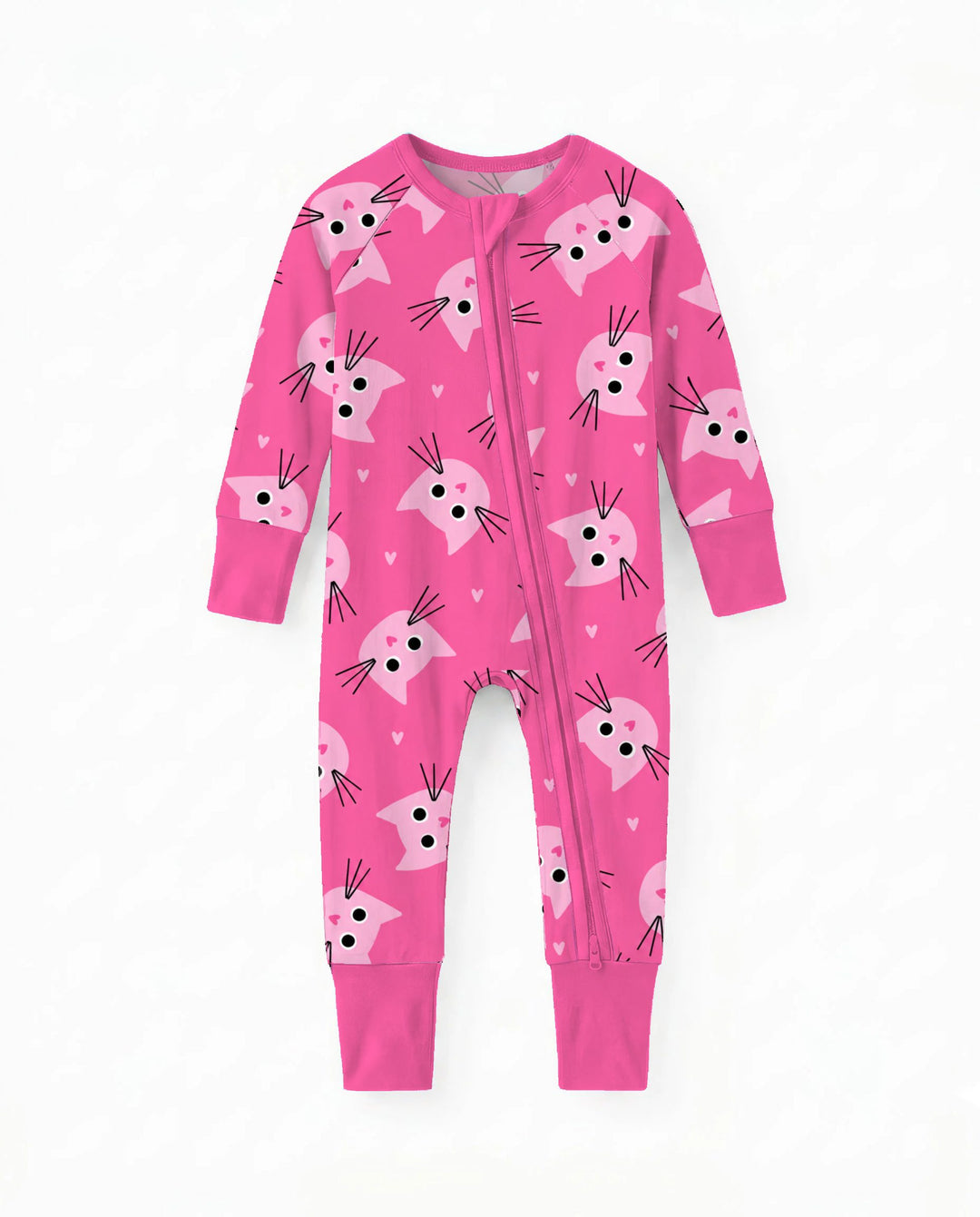 Glow In The Dark Pink Kitty Heart Toss Bamboo Convertible Zippy