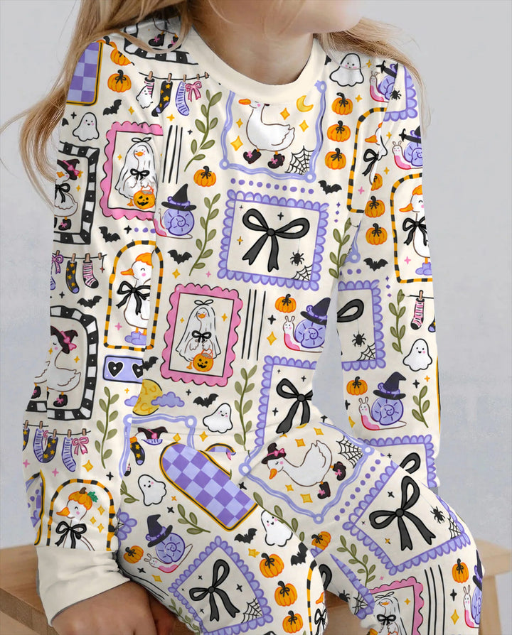 Witchy Goose Halloween Gallery Bamboo Two Piece Long Sleeve Pajama Set