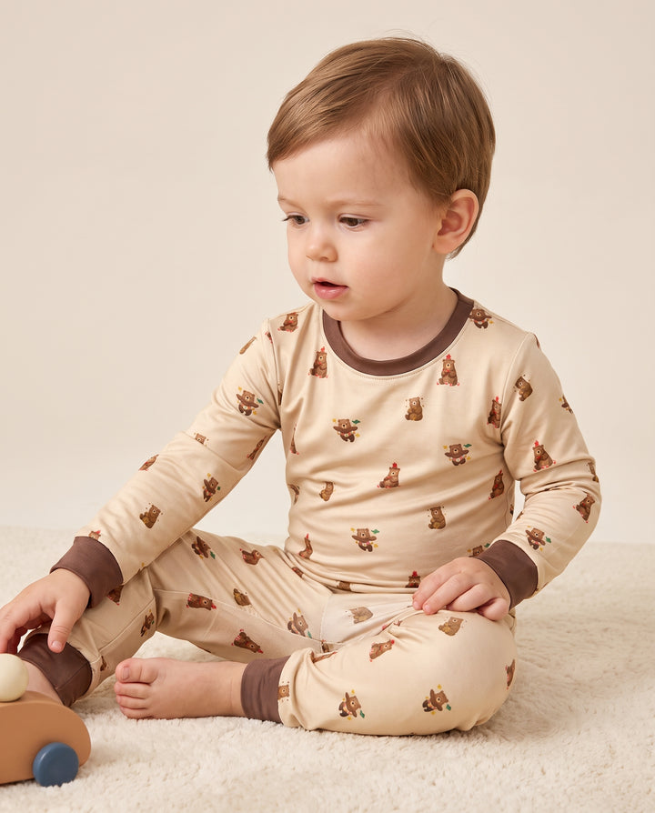 Little Bear Play Days Bamboo Two Piece Long Sleeve Pajama Set