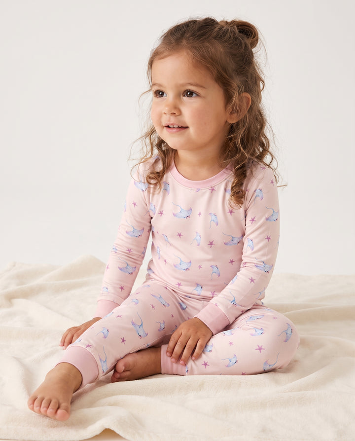 Pastel Manta Wishes Bamboo Two Piece Long Sleeve Pajama Set
