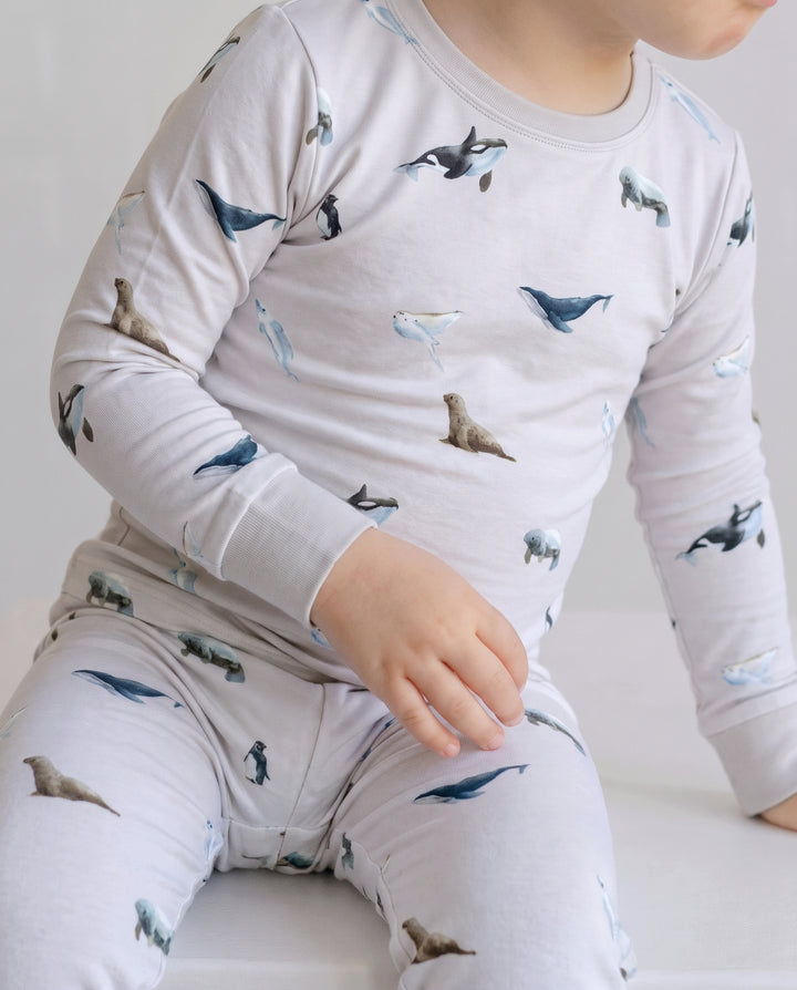Arctic Ocean Friends Bamboo Two Piece Long Sleeve Pajama Set