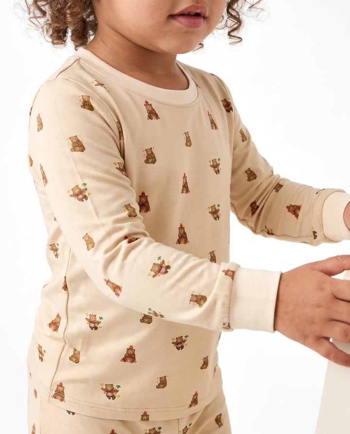 Little Bear Play Days Bamboo Two Piece Long Sleeve Pajama Set