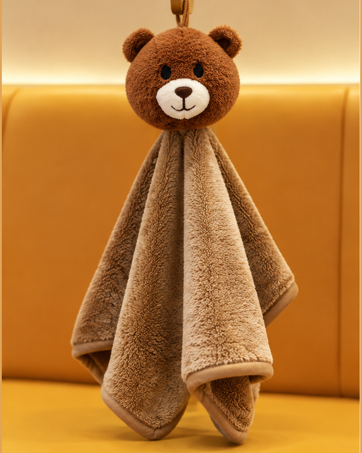 Cute Brown Bear Puppet Washcloth