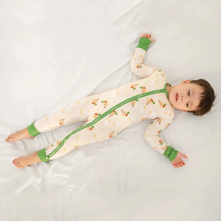 Geese and Ducks Convertible Zippered Romper , Geese and Ducks Convertible Zippered Romper - Newborn