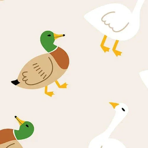Geese and Ducks Shorty Zippered Romper , Geese and Ducks Shorty Zippered Romper - 0-3M