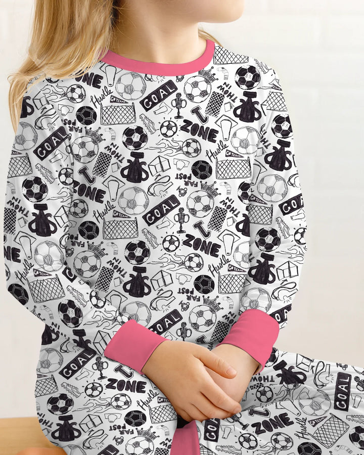 Zweiteiliges Langarm-Pyjama-Set mit Sommerfrüchten