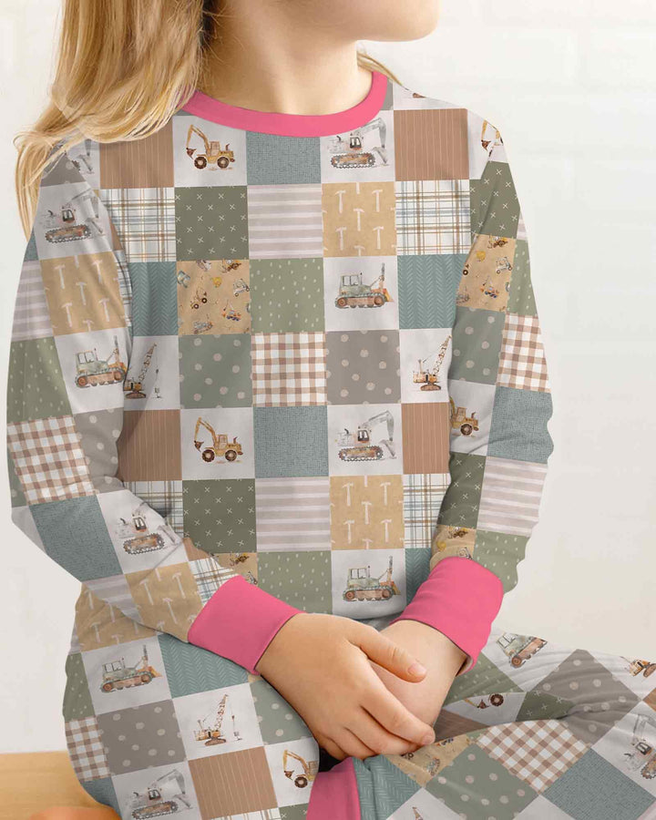 Zweiteiliges Langarm-Pyjama-Set mit Sommerfrüchten