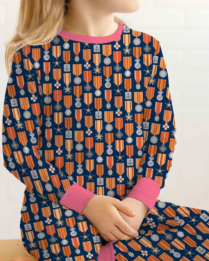 Zweiteiliges Langarm-Pyjama-Set mit Sommerfrüchten