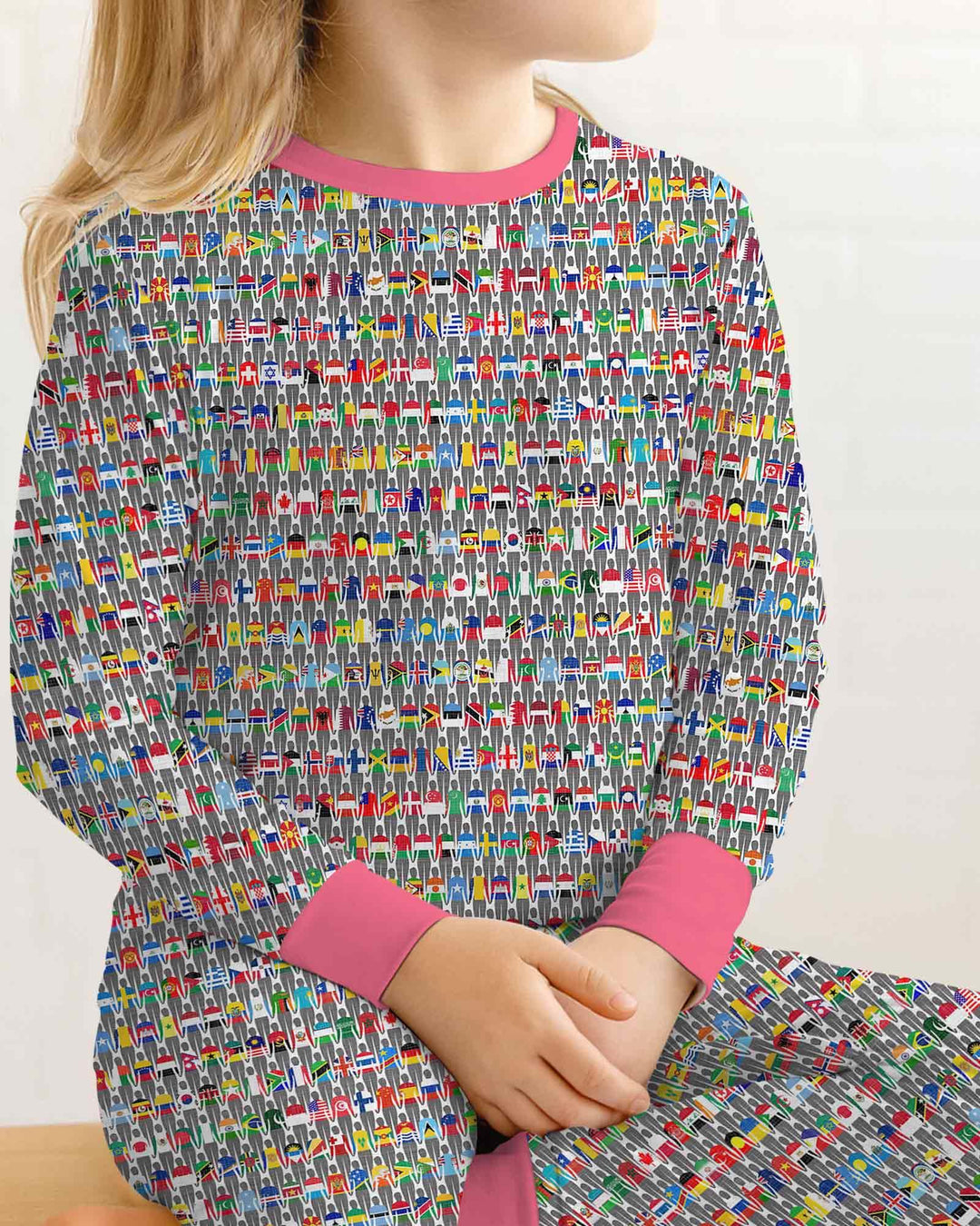 Zweiteiliges Langarm-Pyjama-Set mit Sommerfrüchten