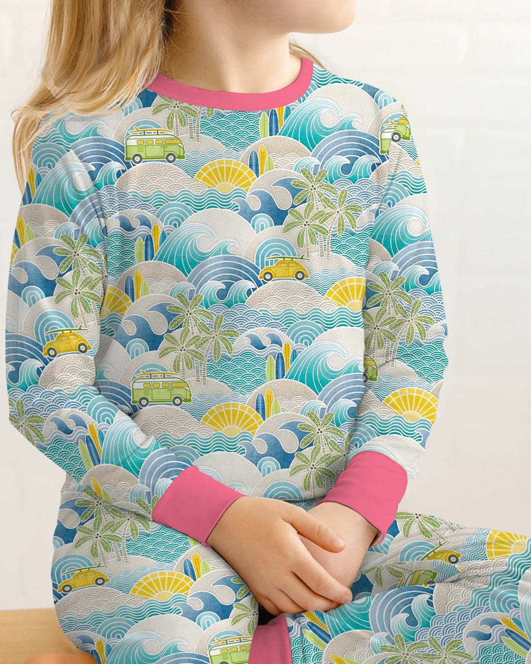 Zweiteiliges Langarm-Pyjama-Set mit Sommerfrüchten