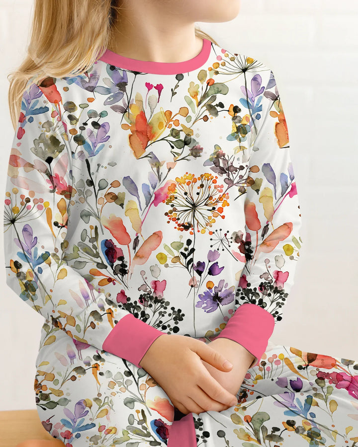 Zweiteiliges Langarm-Pyjama-Set mit Sommerfrüchten