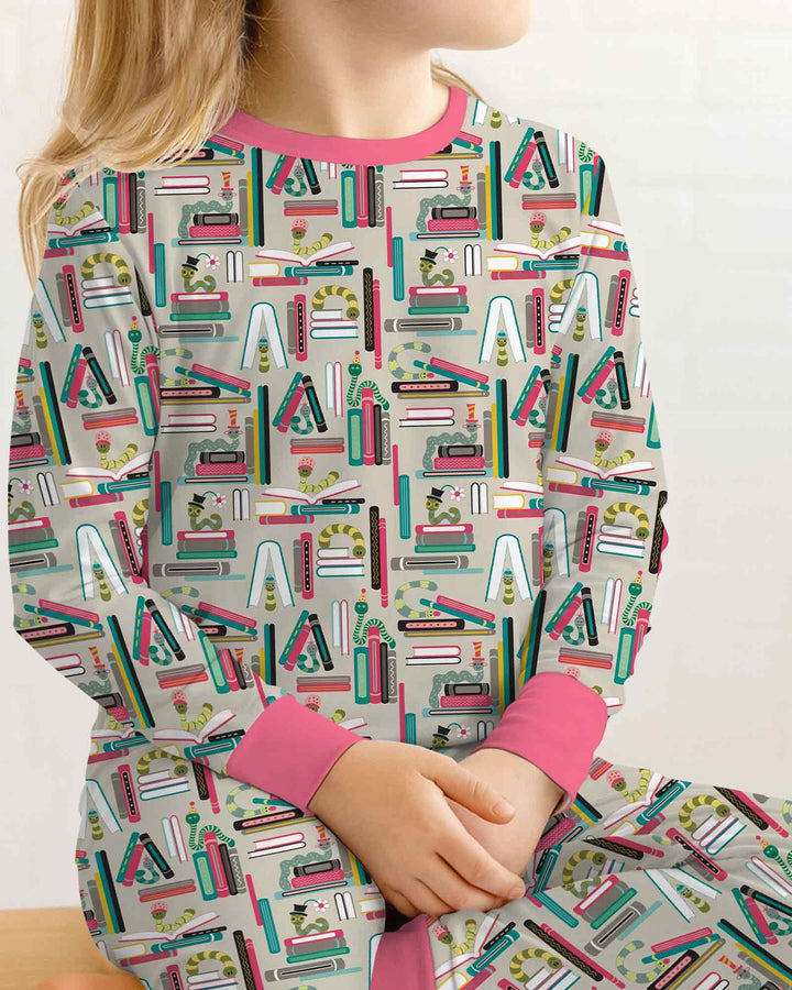 Zweiteiliges Langarm-Pyjama-Set mit Sommerfrüchten