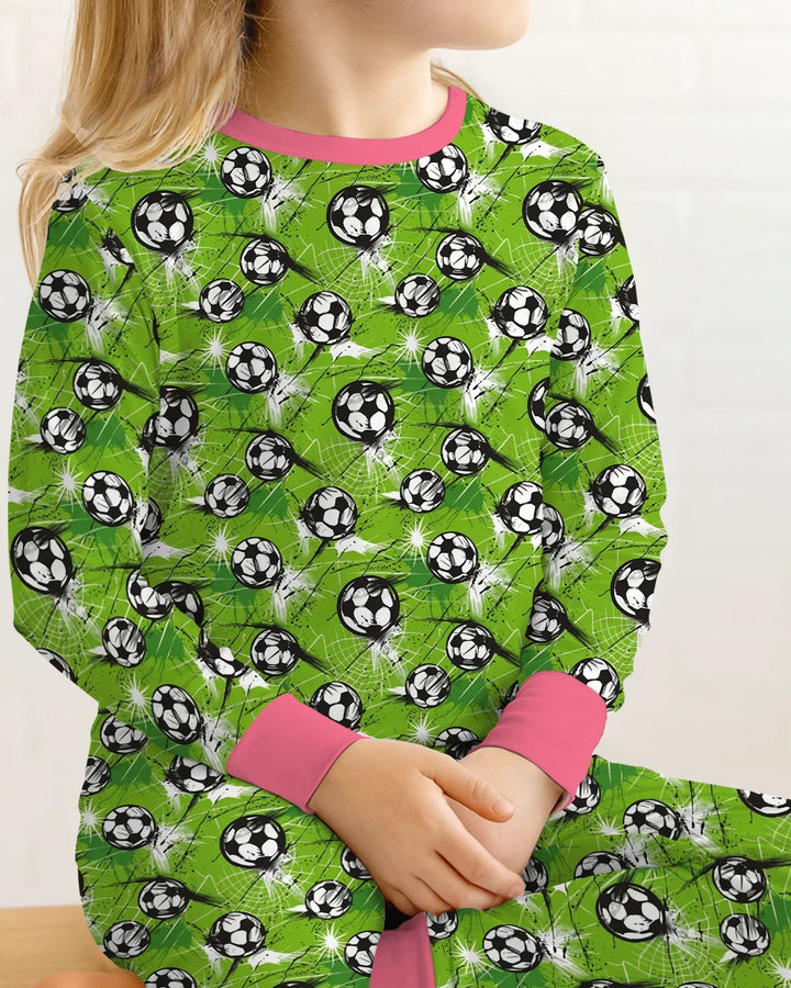 Zweiteiliges Langarm-Pyjama-Set mit Sommerfrüchten