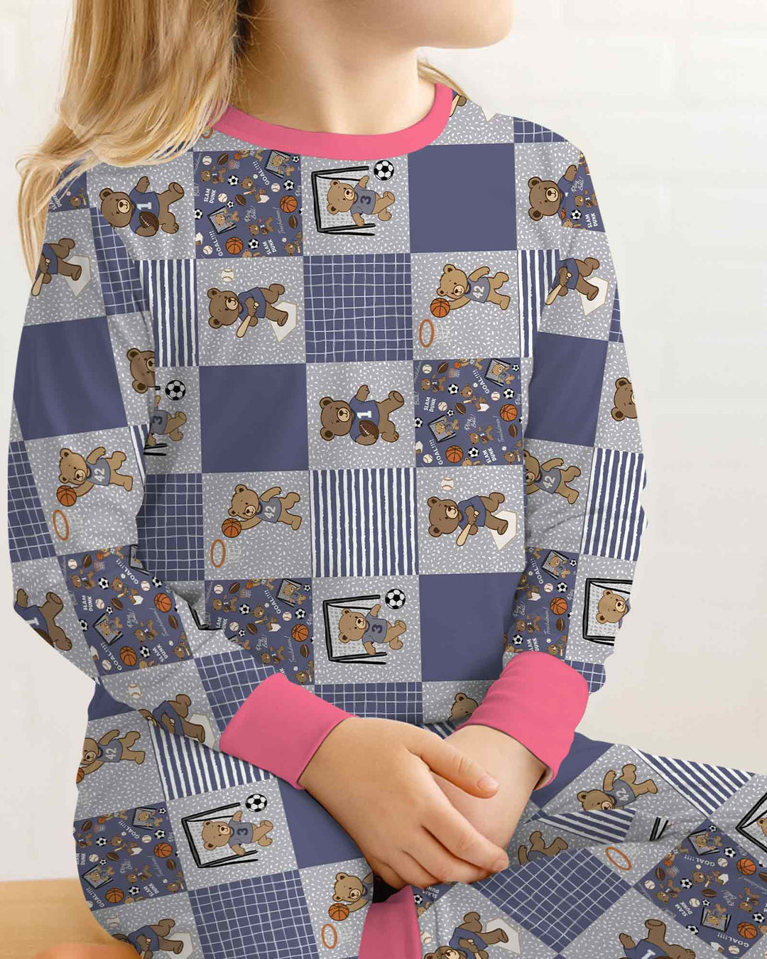 Zweiteiliges Langarm-Pyjama-Set mit Sommerfrüchten