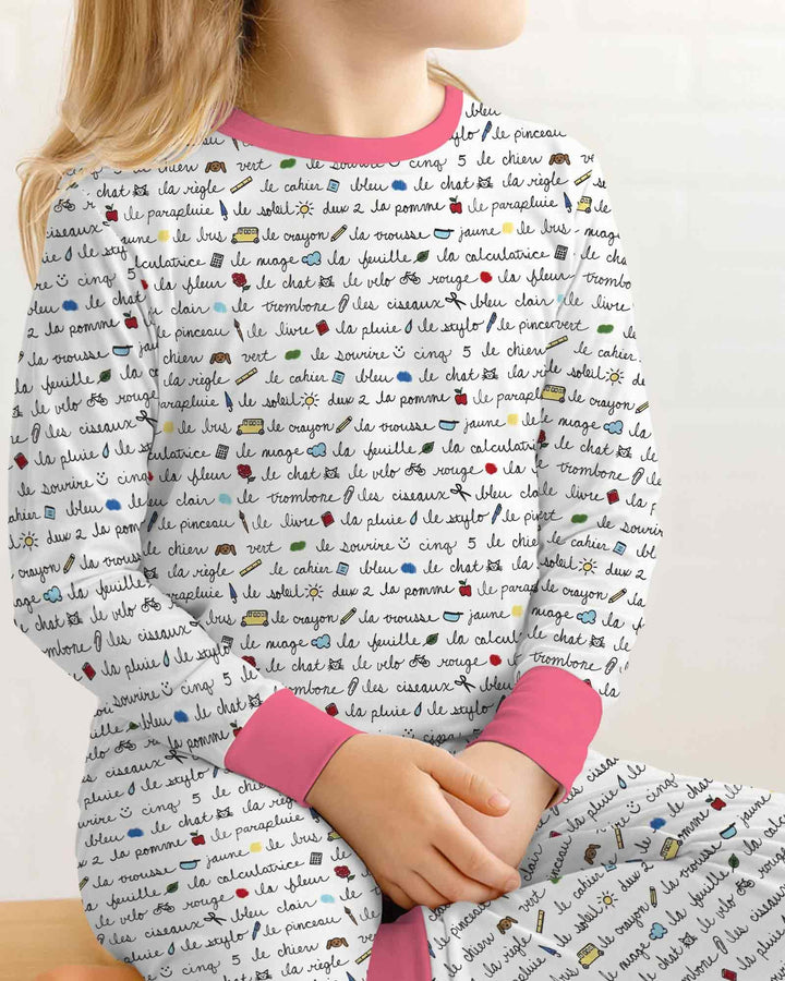 Zweiteiliges Langarm-Pyjama-Set mit Sommerfrüchten