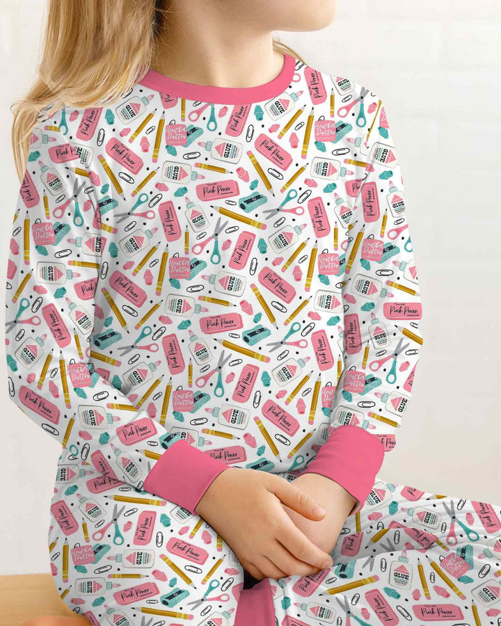 Zweiteiliges Langarm-Pyjama-Set mit Sommerfrüchten