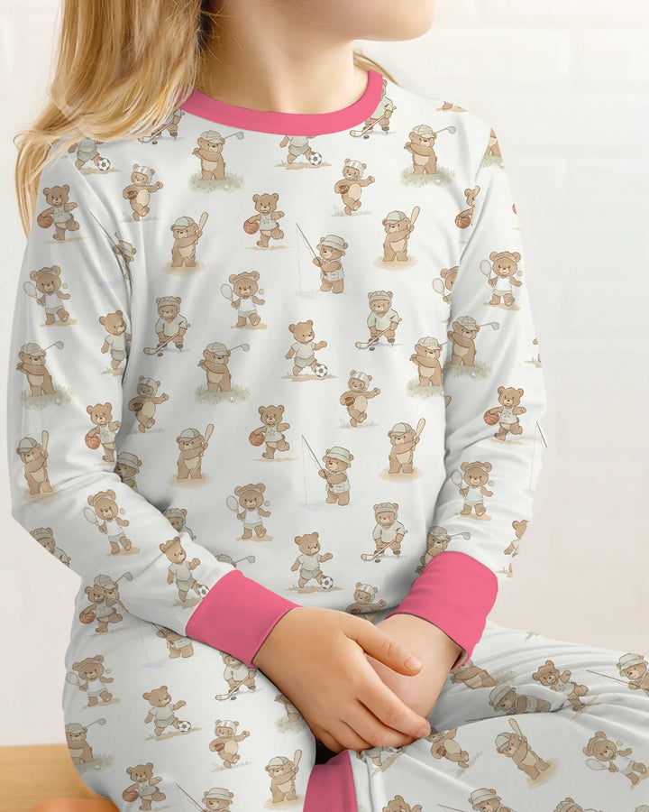 Zweiteiliges Langarm-Pyjama-Set mit Sommerfrüchten