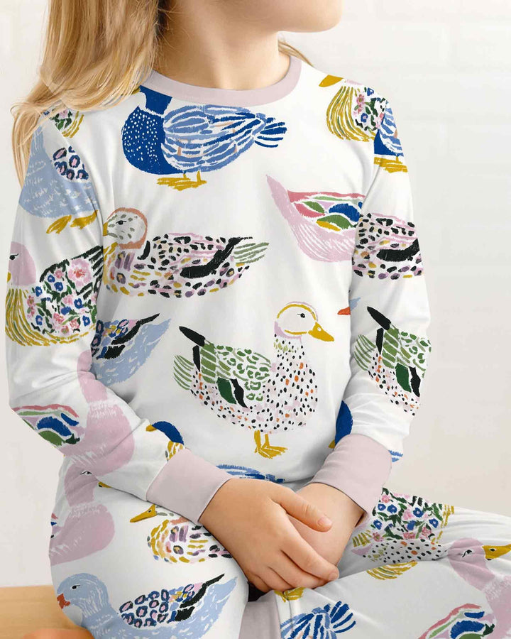 Zweiteiliges Langarm-Pyjama-Set mit Sommerfrüchten