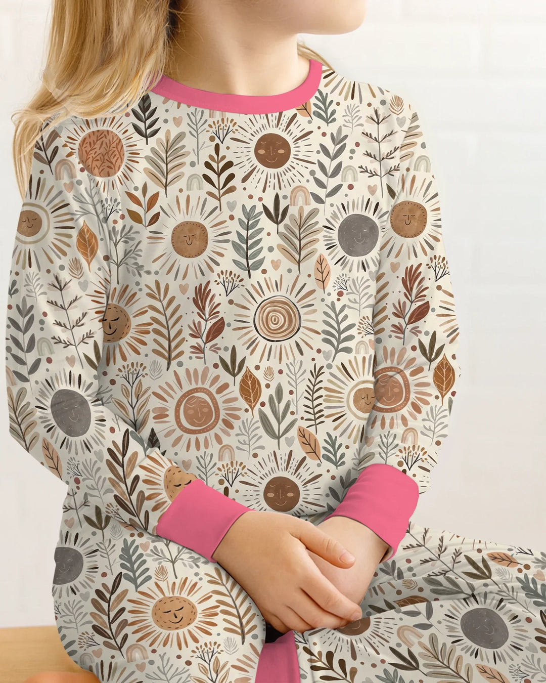 Zweiteiliges Langarm-Pyjama-Set mit Sommerfrüchten