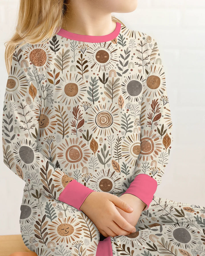 Zweiteiliges Langarm-Pyjama-Set mit Sommerfrüchten