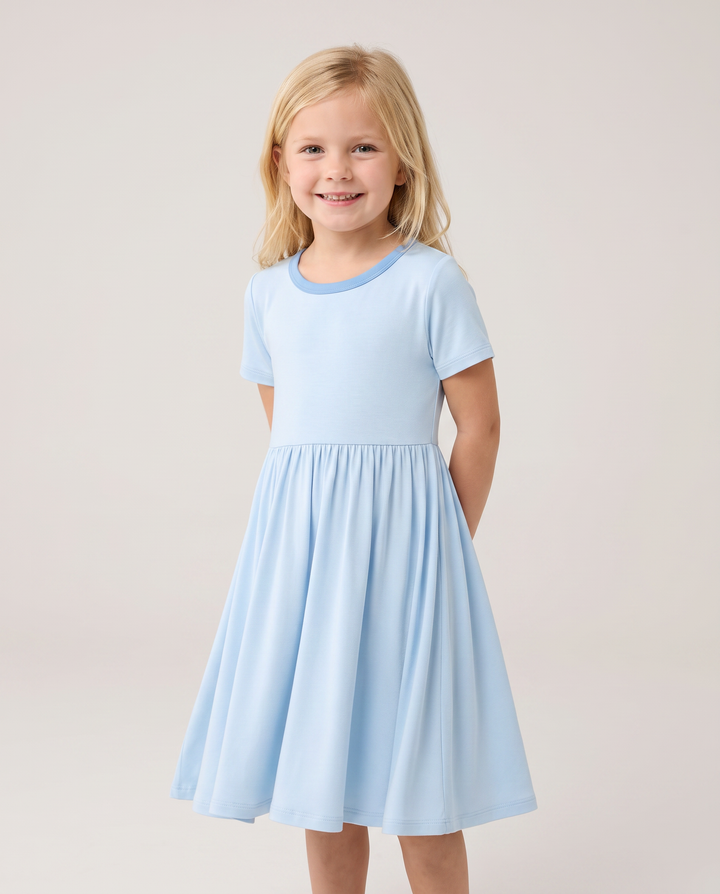 Solid Color Bamboo Twirl Dress