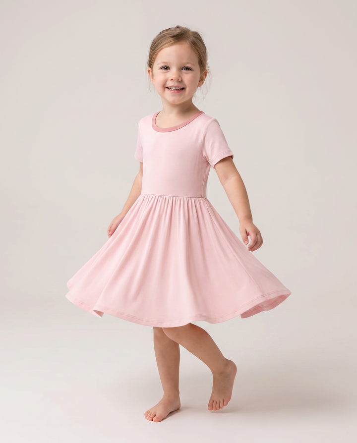 Solid Color Bamboo Twirl Dress