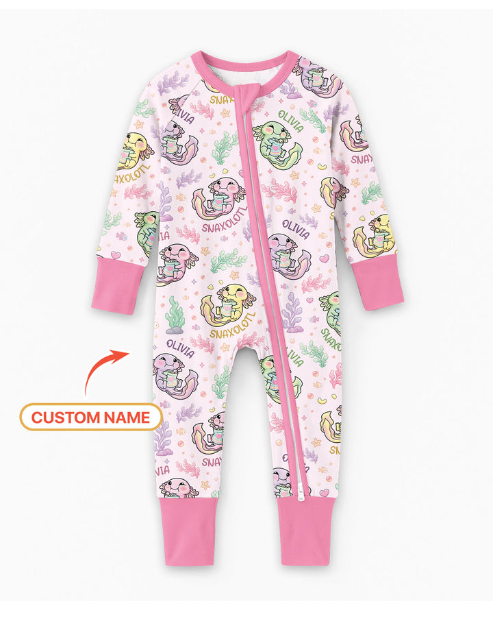 Snaxolotl Custom Name Bamboo Convertible Zippy