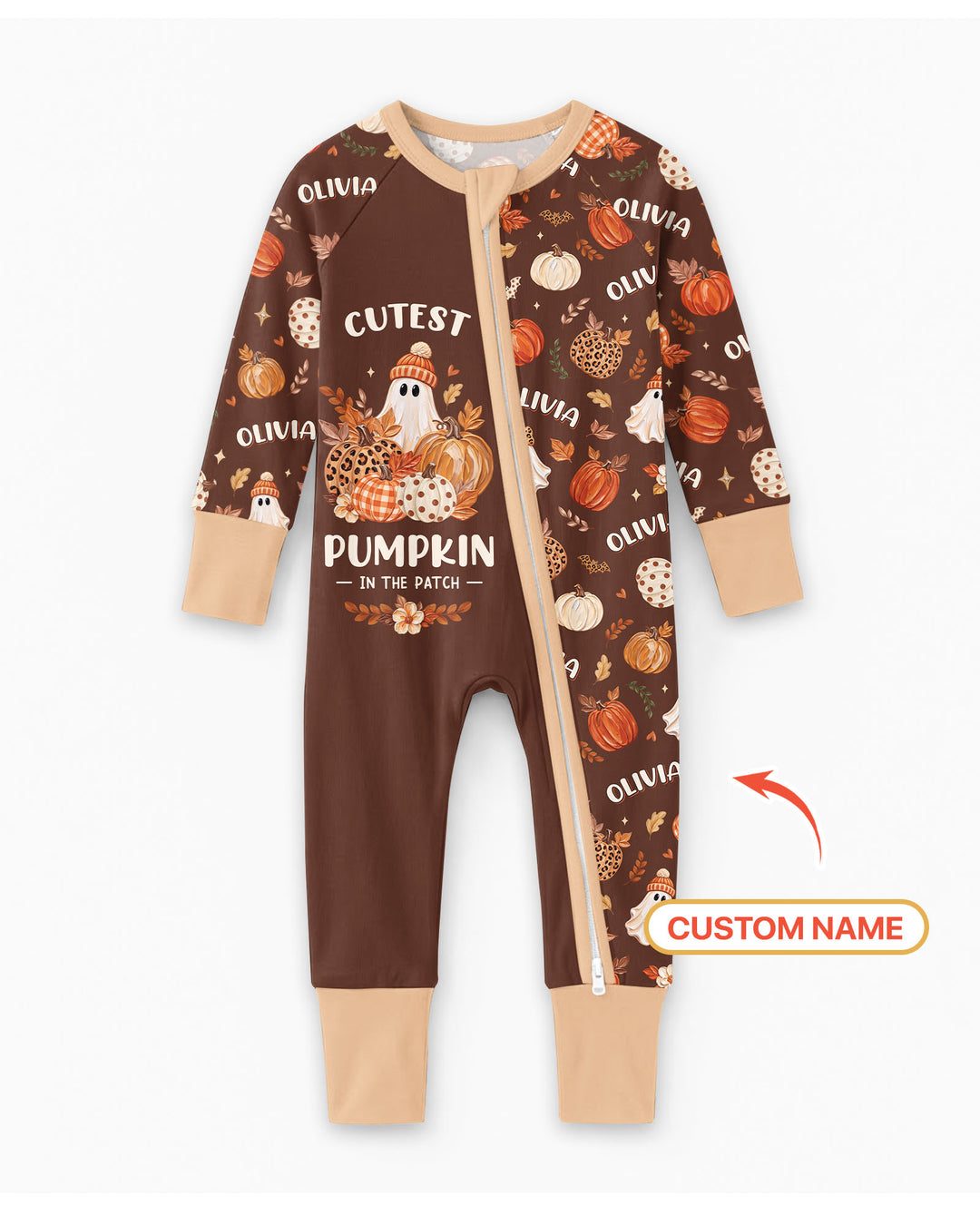 Cutest Pumpkin In The Patch Custom Name Bamboo Convertible Zippy
