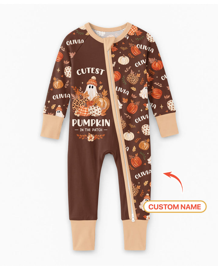 Cutest Pumpkin In The Patch Custom Name Bamboo Convertible Zippy