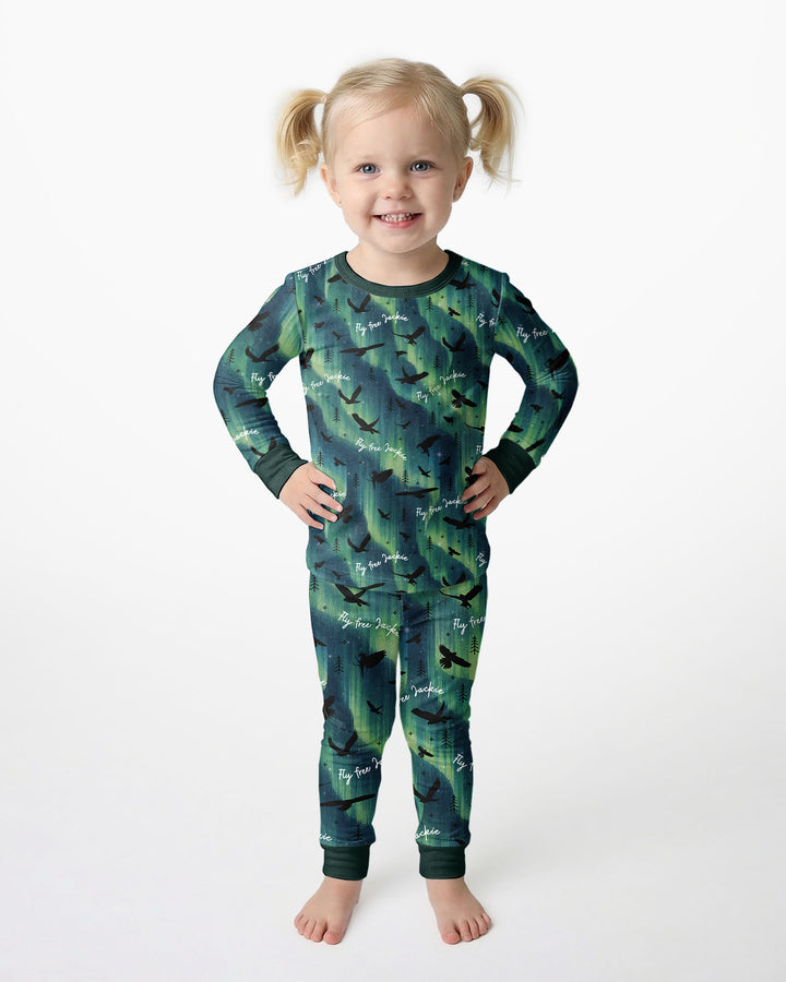 Fly Free Jackie Eagle Bamboo Two Piece Long Sleeve Pajama Set