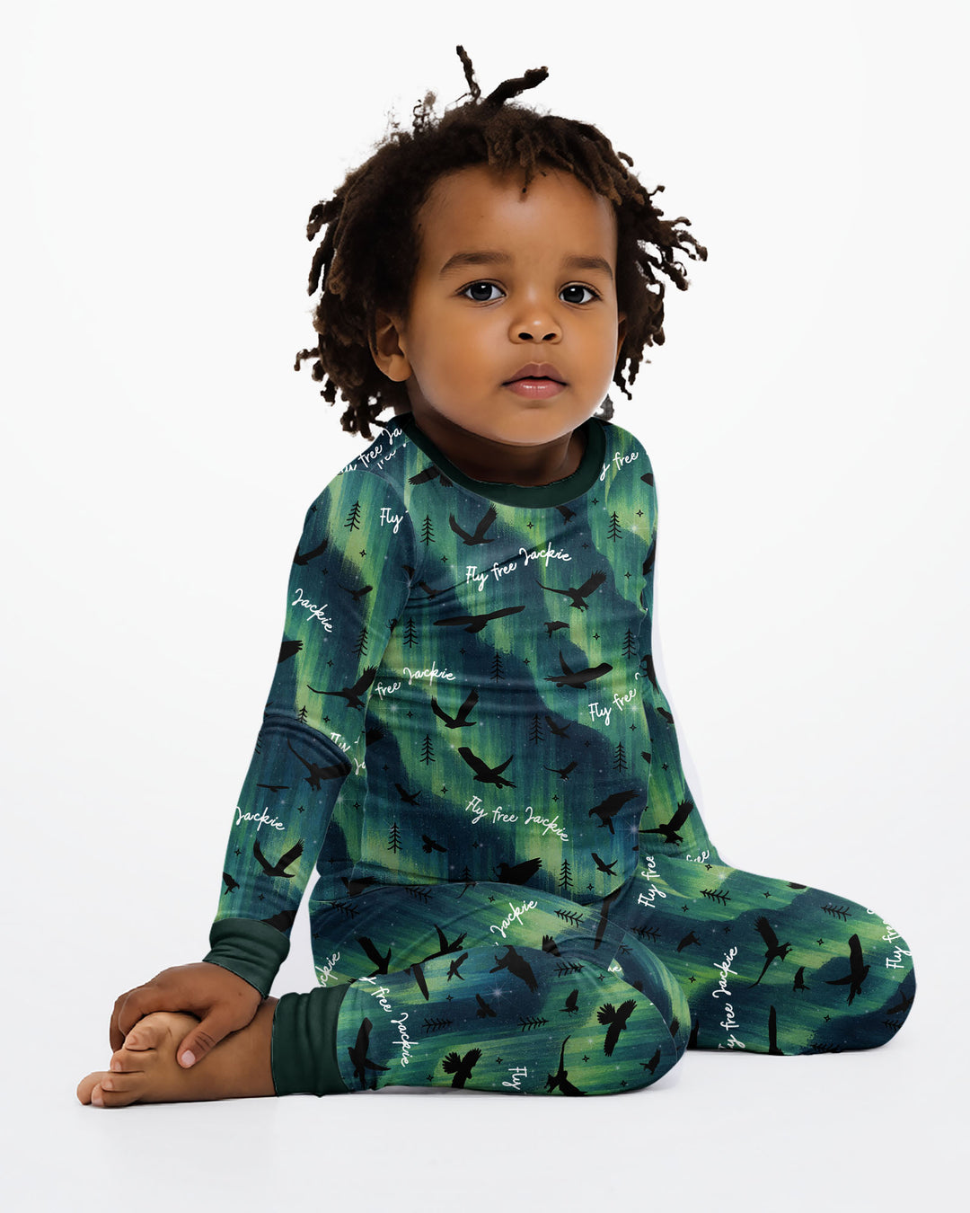 Fly Free Jackie Eagle Bamboo Two Piece Long Sleeve Pajama Set