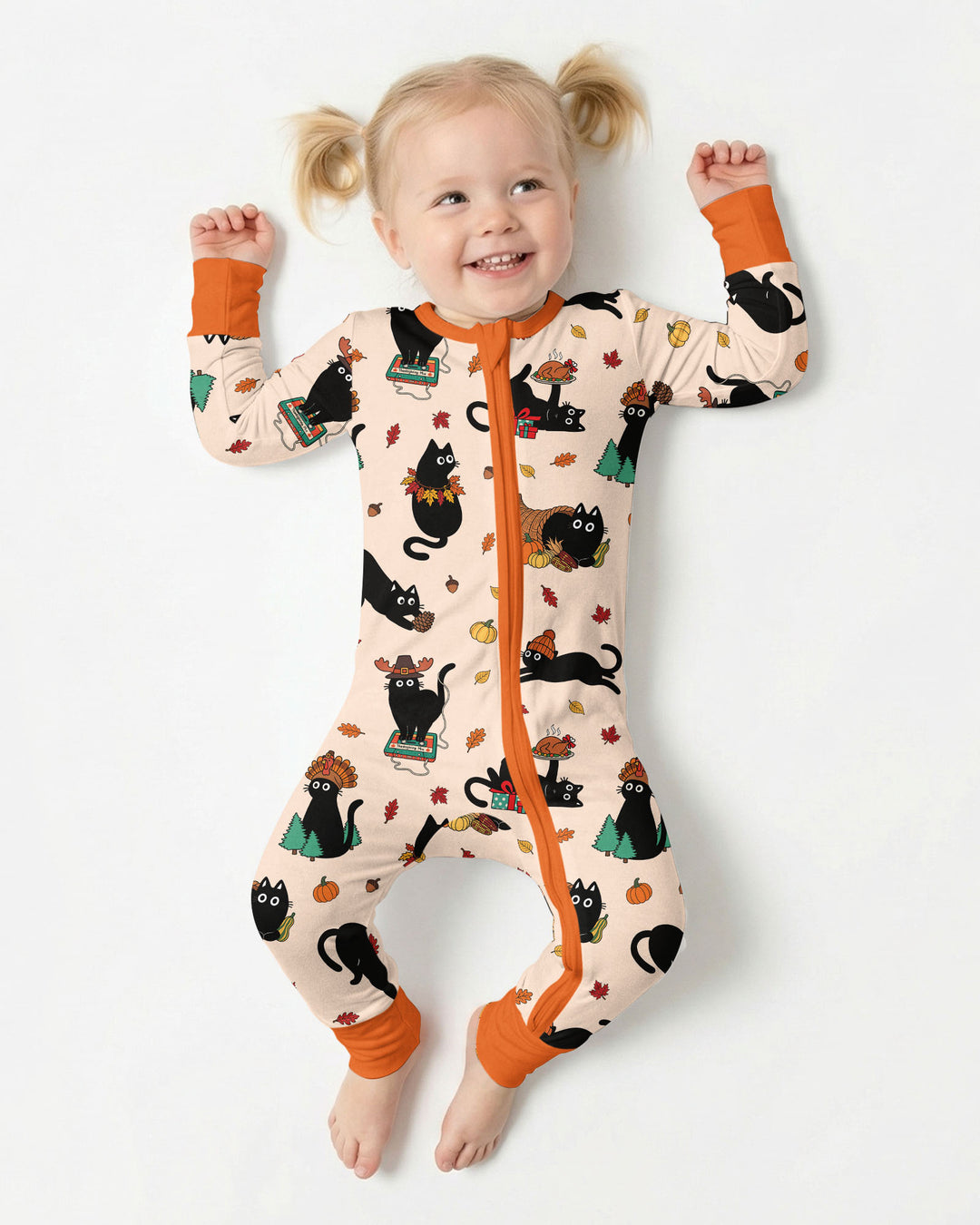 Cozy Cat On Thanksgiving Bamboo Convertible Zippy