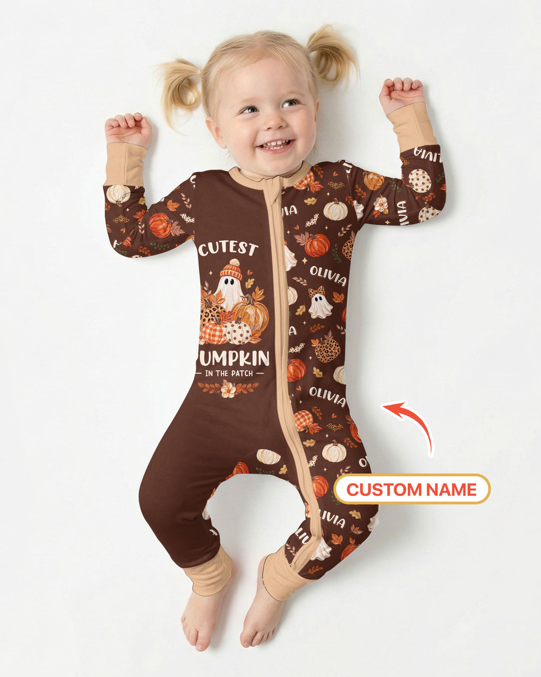 Cutest Pumpkin In The Patch Custom Name Bamboo Convertible Zippy