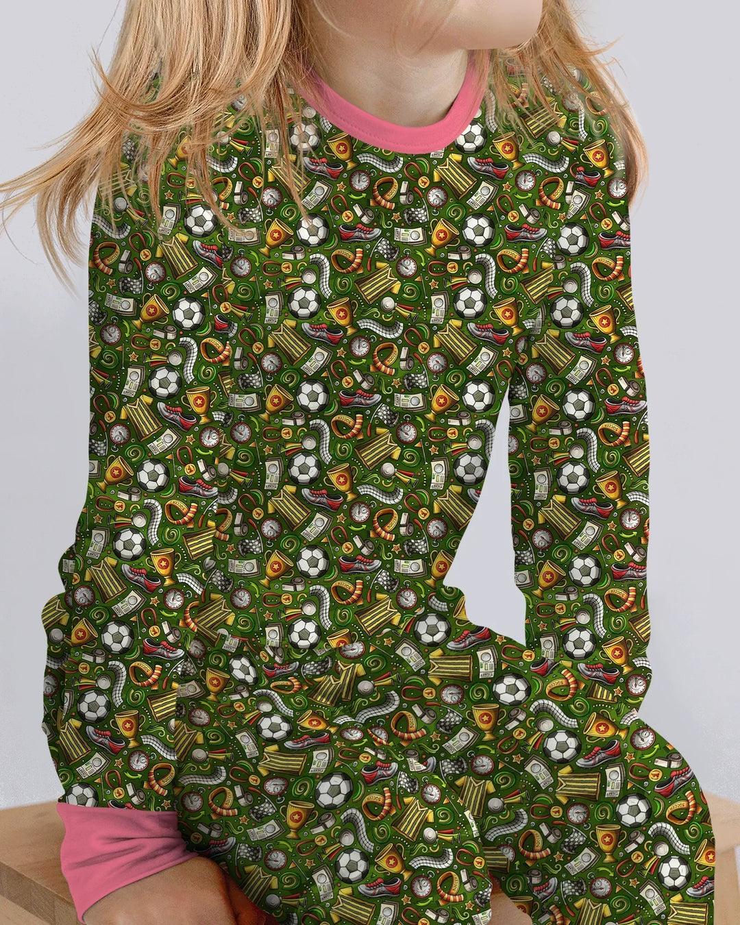 Zweiteiliges Langarm-Pyjama-Set mit Sommerfrüchten
