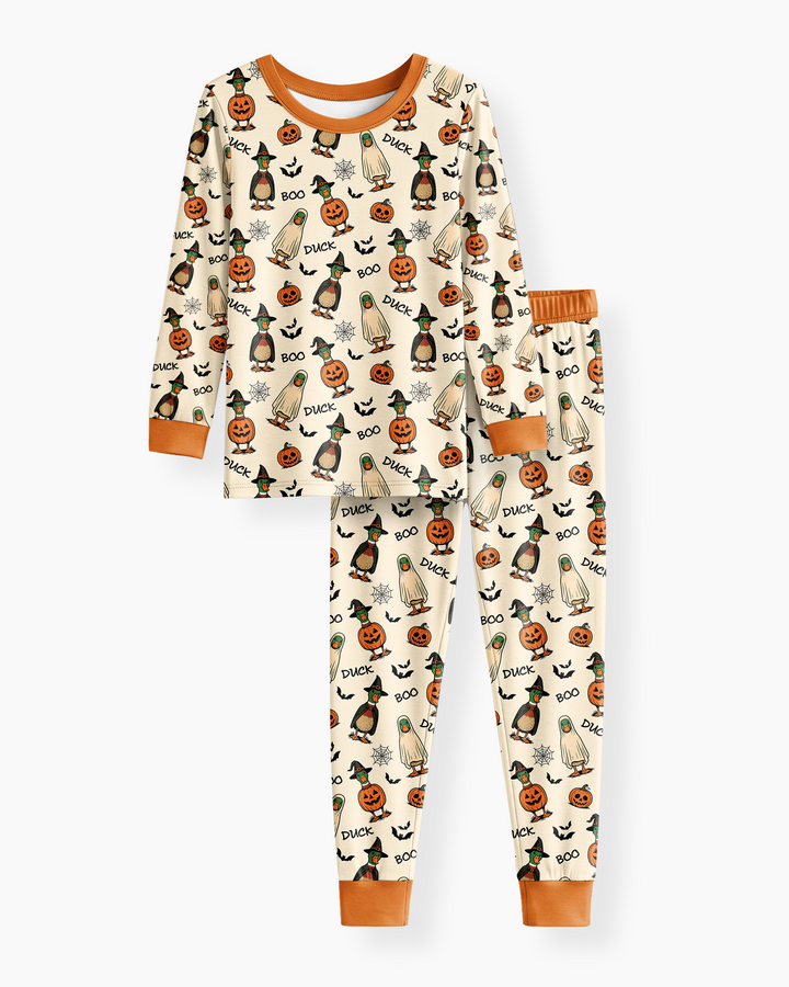 Duck Duck Boo Bamboo Two Piece Long Sleeve Pajama Set