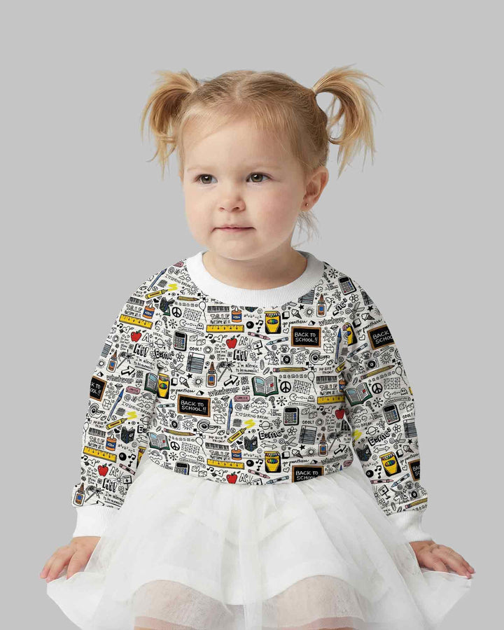 School Days Doodles Bamboo Crewneck Sweatshirt