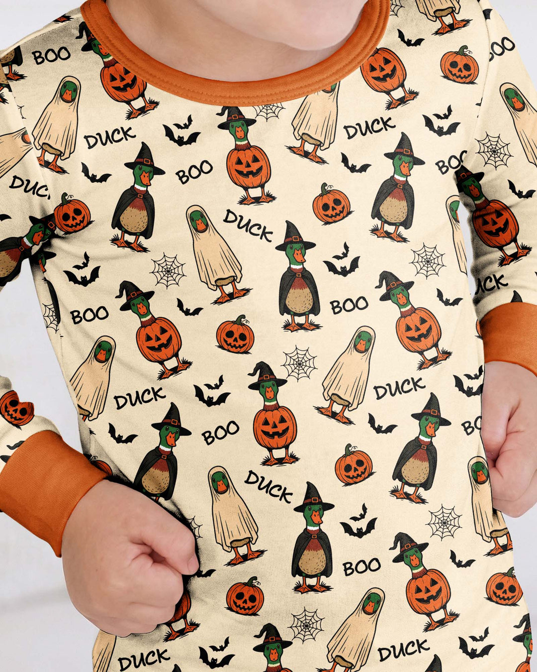 Duck Duck Boo Bamboo Two Piece Long Sleeve Pajama Set