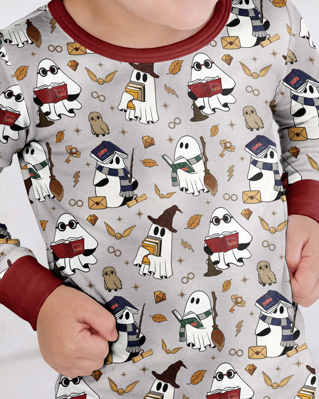 Halloween Wizard Boo Bamboo Two Piece Long Sleeve Pajama Set