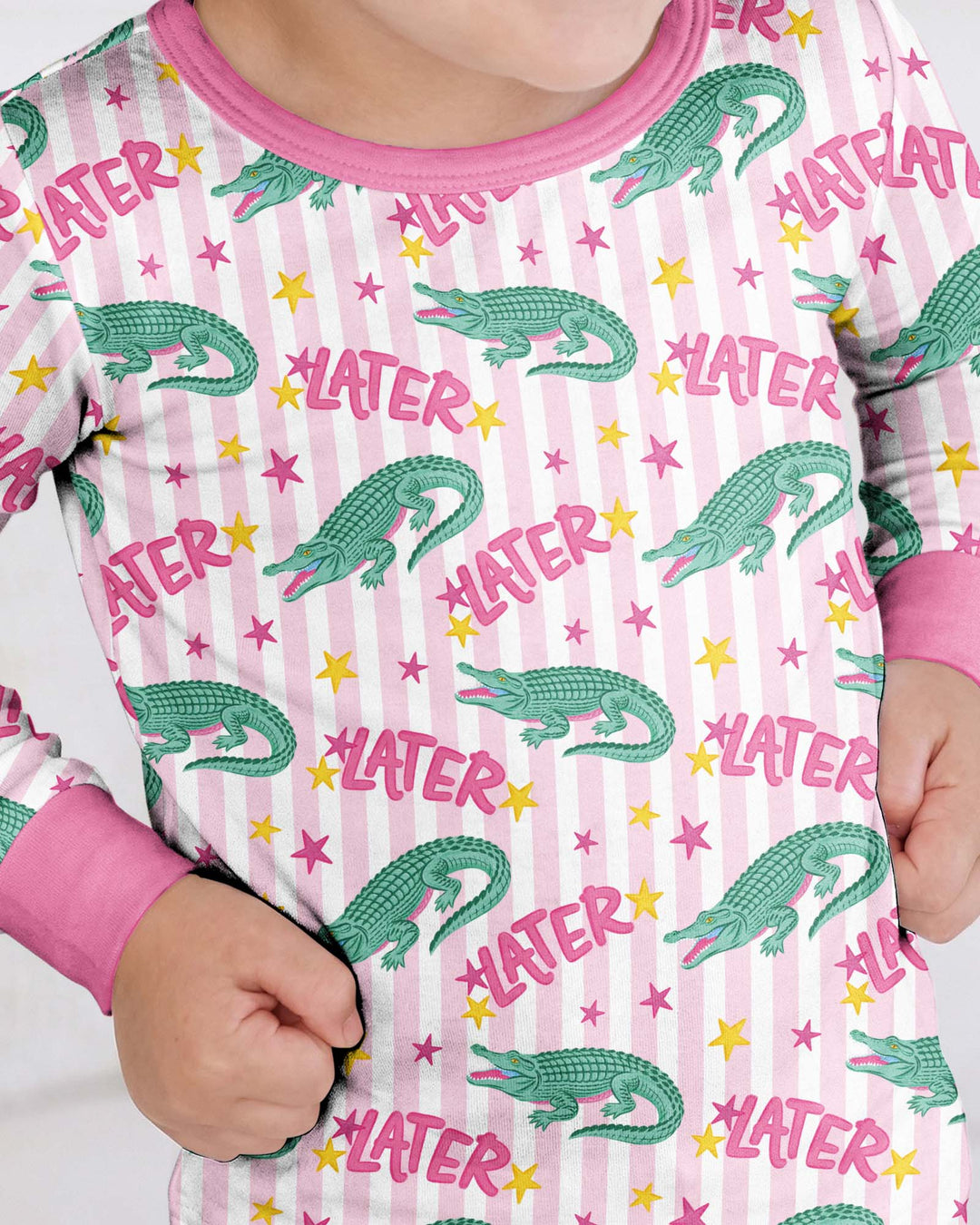 Later Gator After A While Crocodile Bamboo Two Piece Long Sleeve Pajama Set