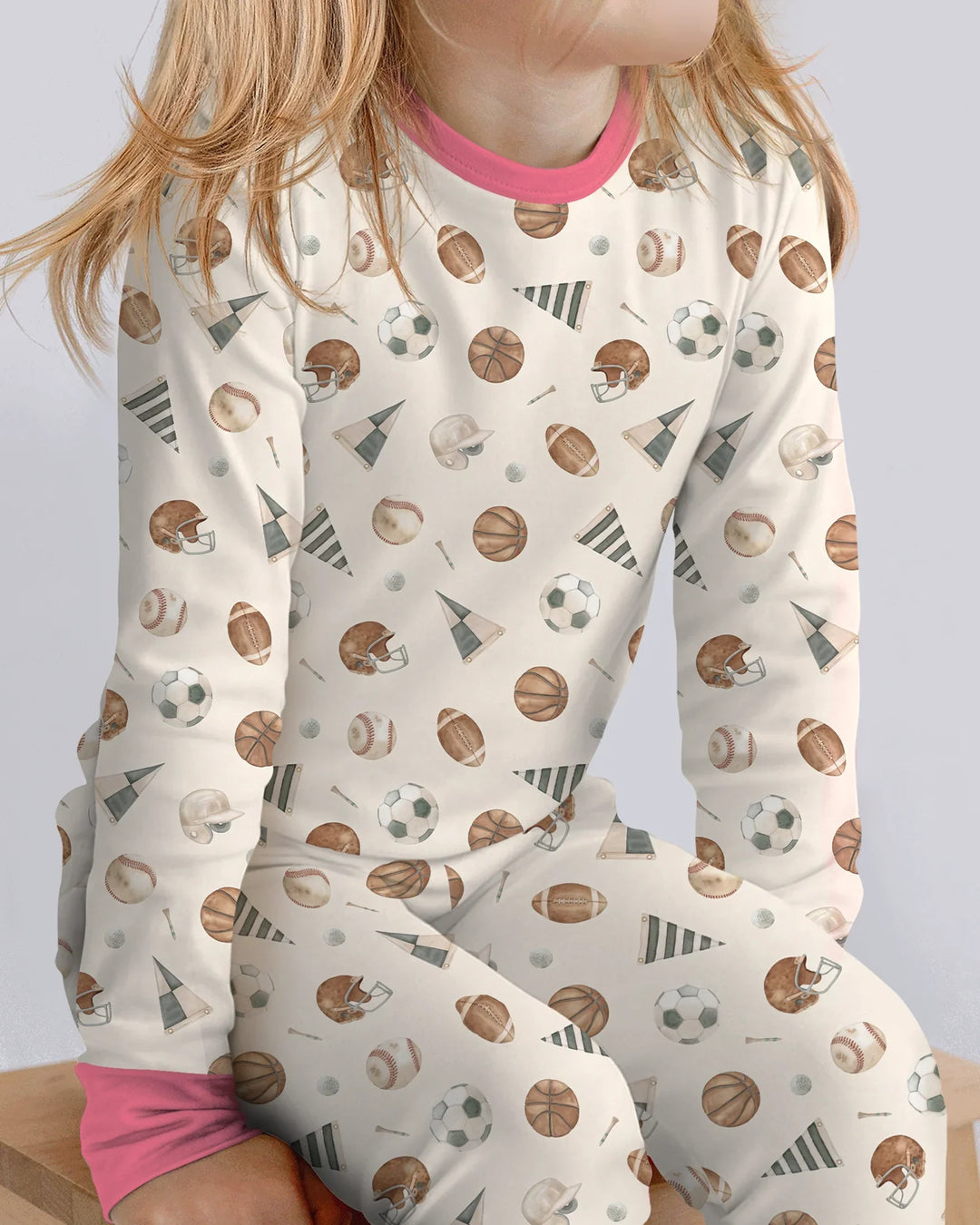 Zweiteiliges Langarm-Pyjama-Set mit Sommerfrüchten