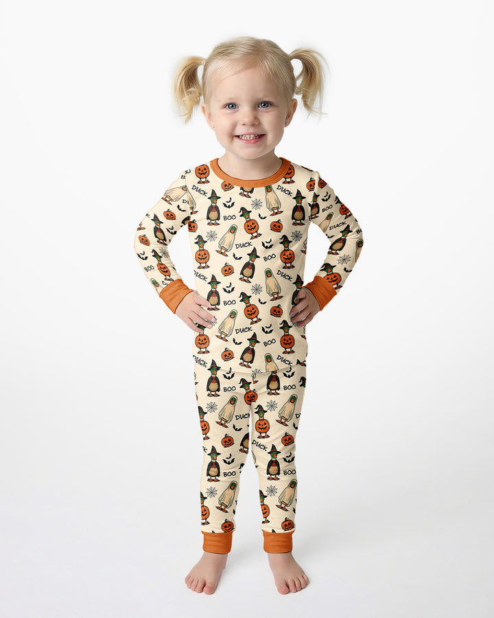 Duck Duck Boo Bamboo Two Piece Long Sleeve Pajama Set