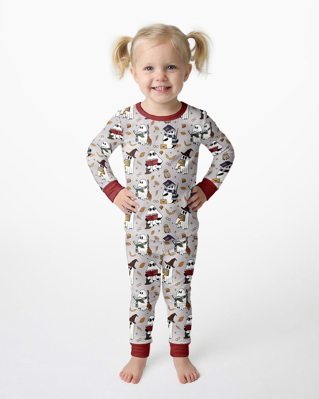 Halloween Wizard Boo Bamboo Two Piece Long Sleeve Pajama Set
