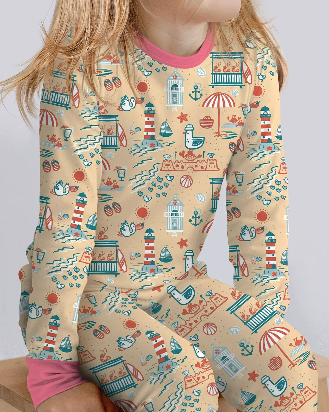 Seaside Storybook Days Bamboo Two Piece Long Sleeve Pajama Set