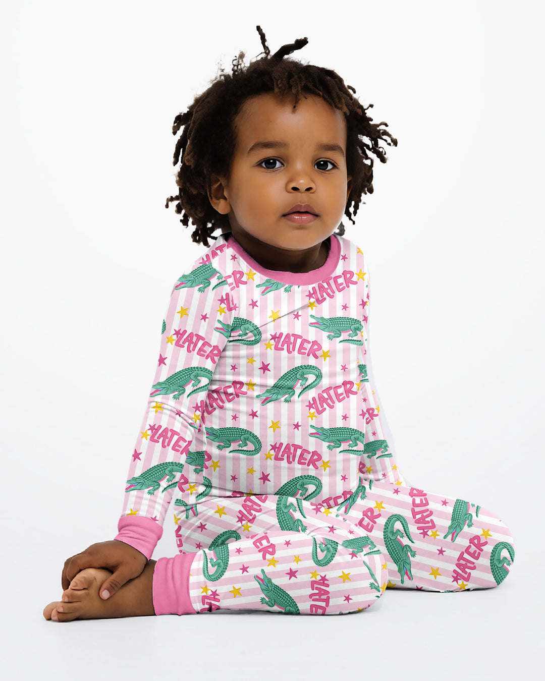 Later Gator After A While Crocodile Bamboo Two Piece Long Sleeve Pajama Set