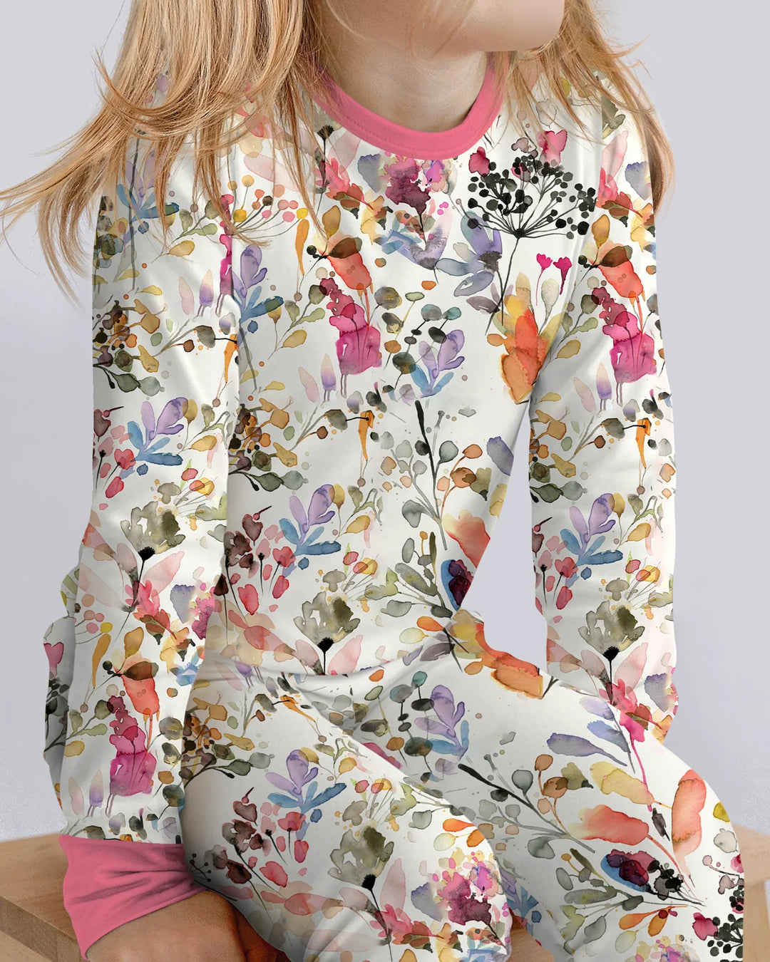 Zweiteiliges Langarm-Pyjama-Set mit Sommerfrüchten